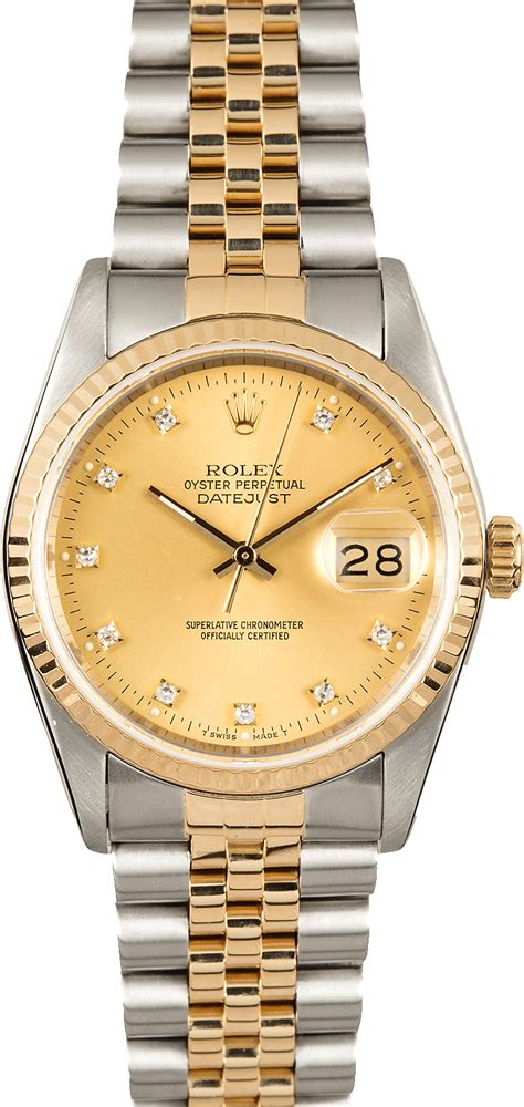 rolex 16233 champagne diamond dial|rolex 16233 price guide.